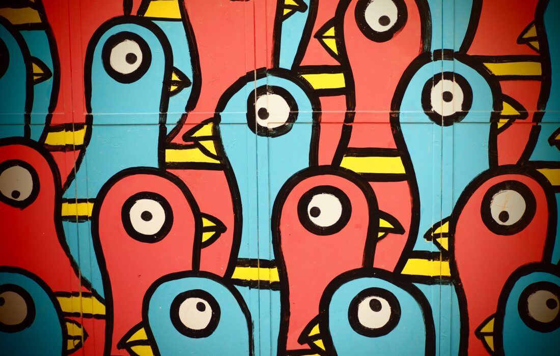 рисунок птиц на стене