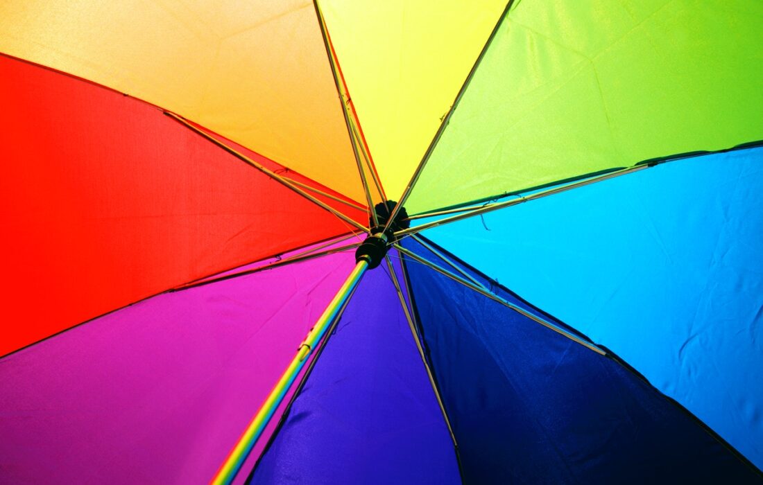 разноцветный зонтик