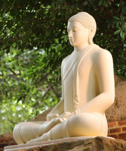 Будда медитирует на природе