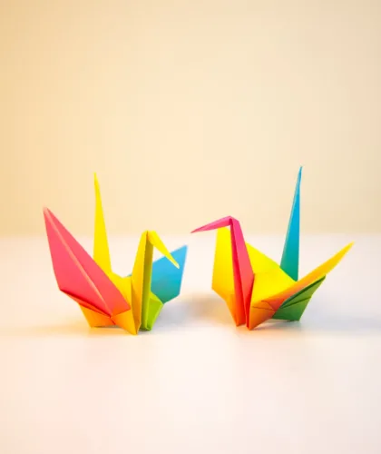 цветные журавлики оригами